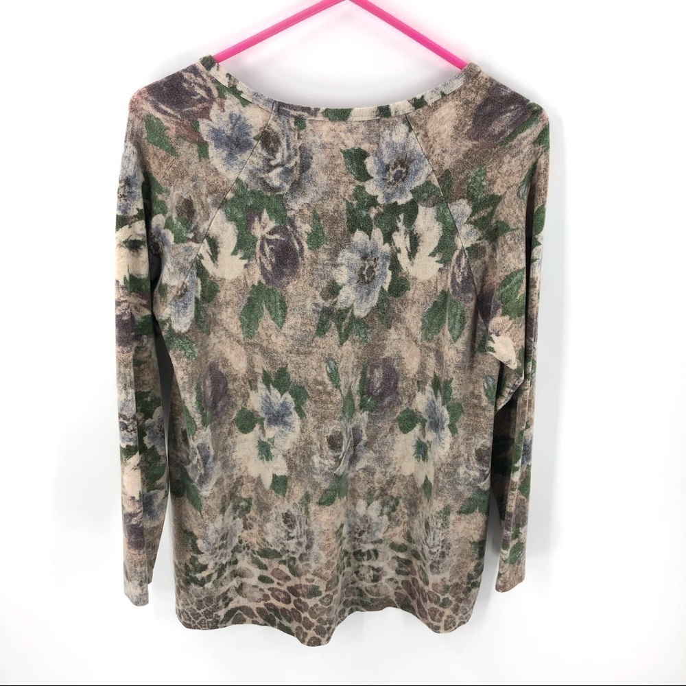 Soft Surroundings Top Womens Medium Symphonia Moonrock Soft Stretch Floral - Picture 4 of 9
